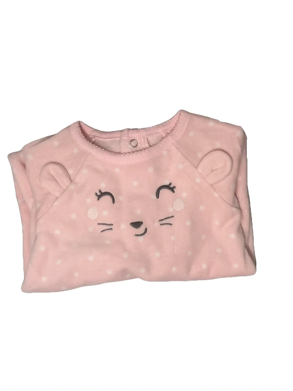 Carter's Light Pink Polka Dot Infant One-Piece with Animal Face